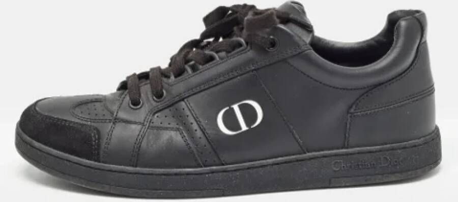 Dior Vintage Pre-owned Leather sneakers Black Dames