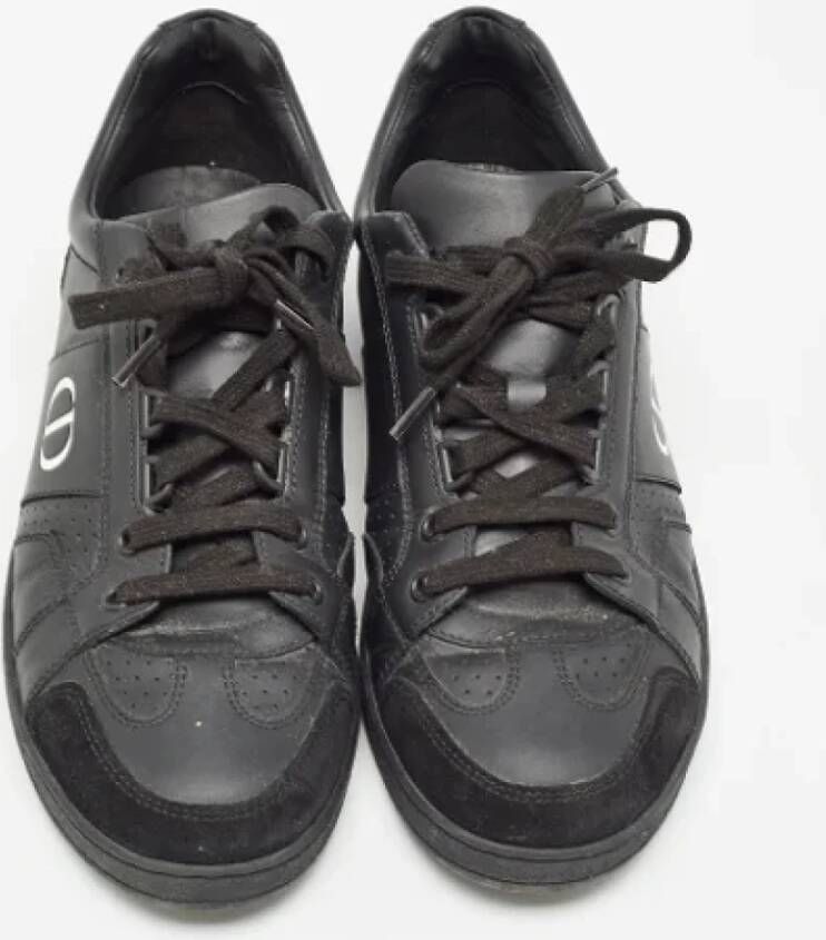 Dior Vintage Pre-owned Leather sneakers Black Dames
