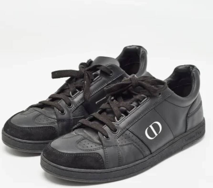 Dior Vintage Pre-owned Leather sneakers Black Dames