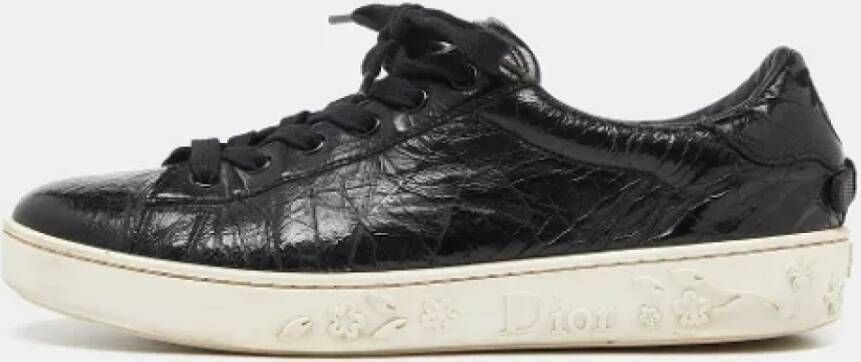Dior Vintage Pre-owned Leather sneakers Black Dames