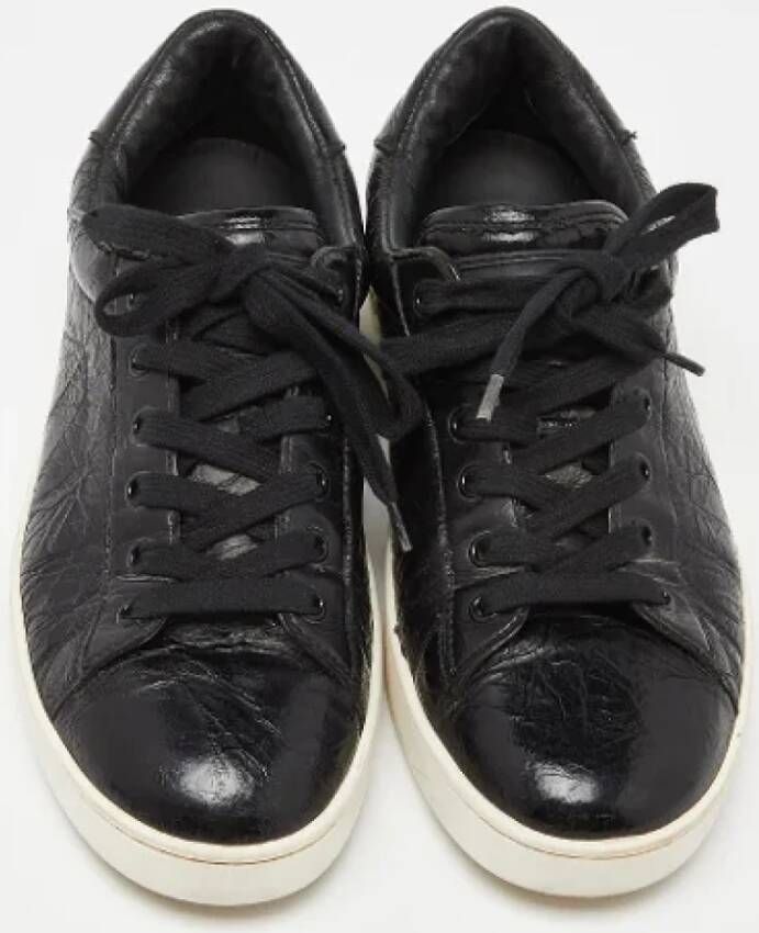 Dior Vintage Pre-owned Leather sneakers Black Dames