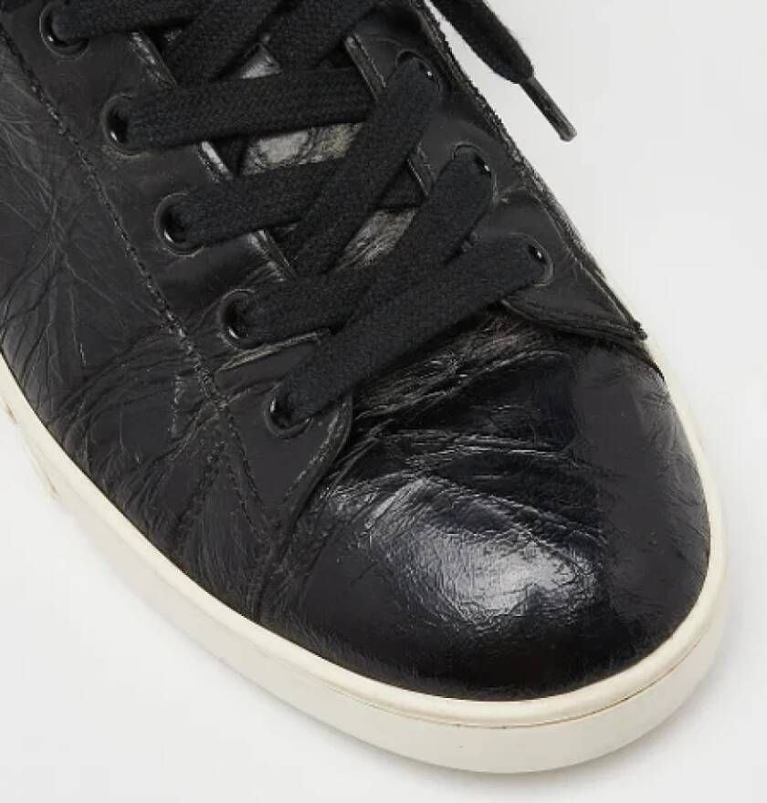 Dior Vintage Pre-owned Leather sneakers Black Dames