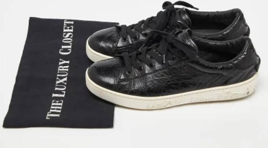 Dior Vintage Pre-owned Leather sneakers Black Dames