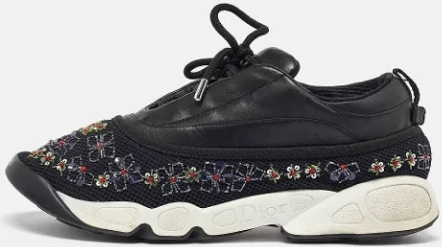 Dior Vintage Pre-owned Leather sneakers Black Dames
