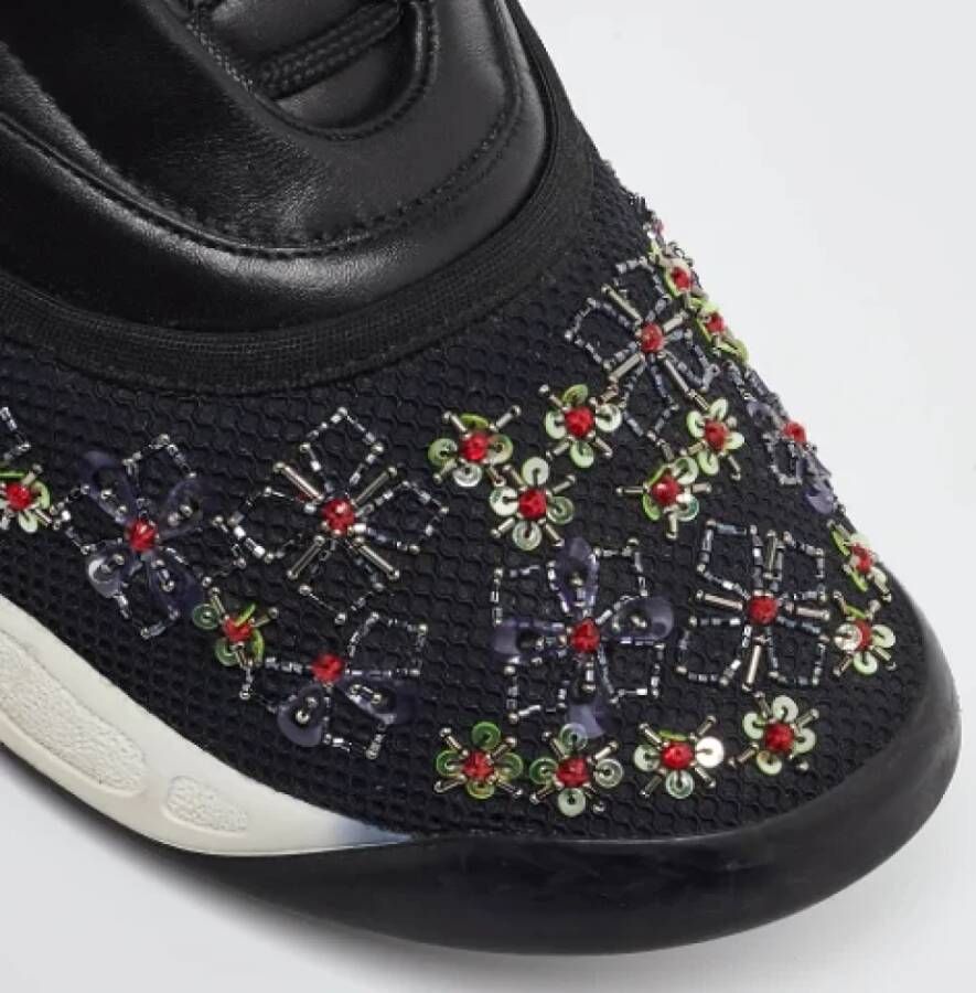 Dior Vintage Pre-owned Leather sneakers Black Dames