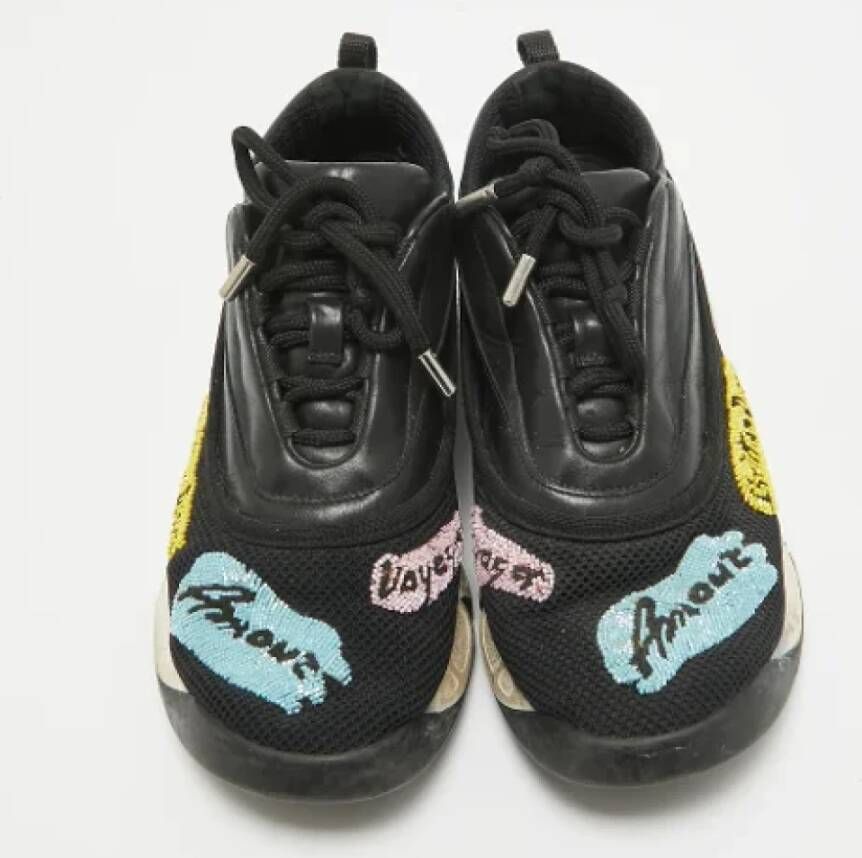 Dior Vintage Pre-owned Leather sneakers Black Dames