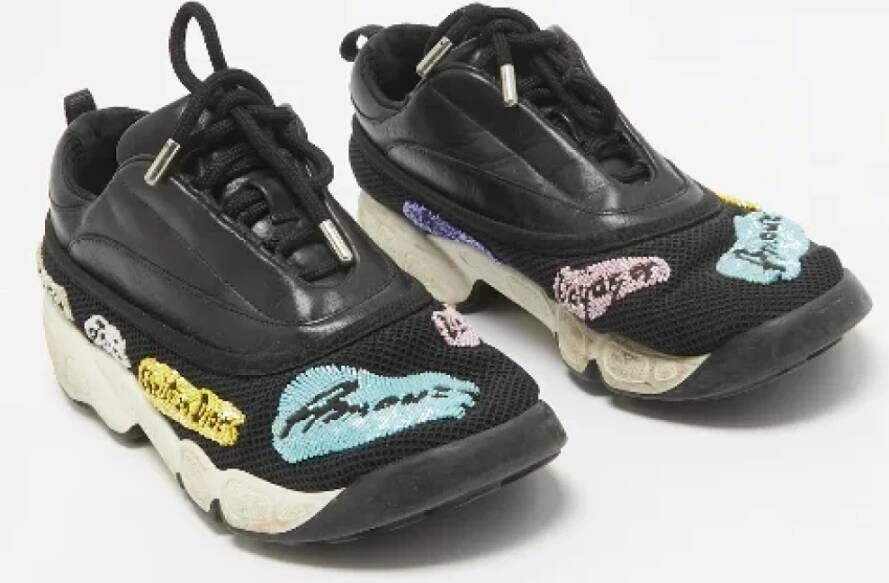 Dior Vintage Pre-owned Leather sneakers Black Dames