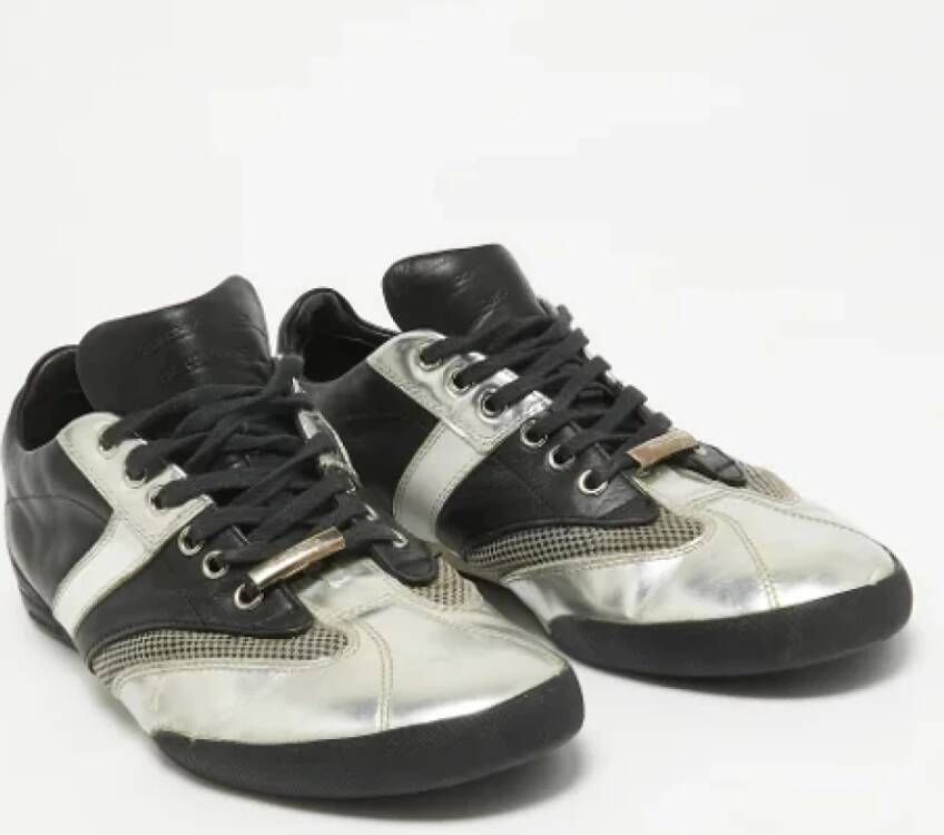 Dior Vintage Pre-owned Leather sneakers Black Heren