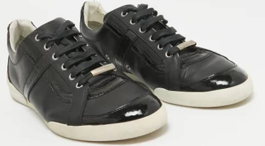 Dior Vintage Pre-owned Leather sneakers Black Heren