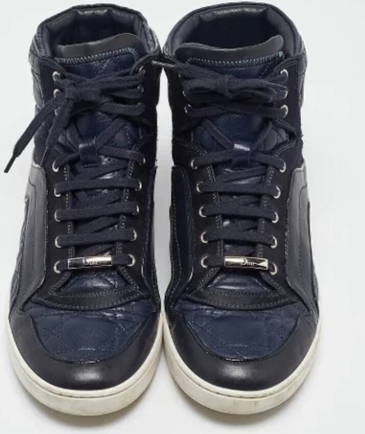 Dior Vintage Pre-owned Leather sneakers Blue Dames