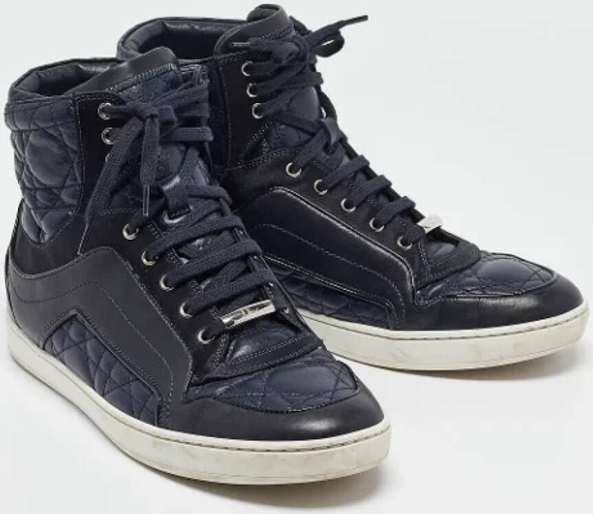 Dior Vintage Pre-owned Leather sneakers Blue Dames
