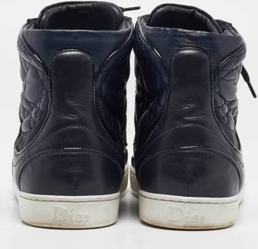 Dior Vintage Pre-owned Leather sneakers Blue Dames