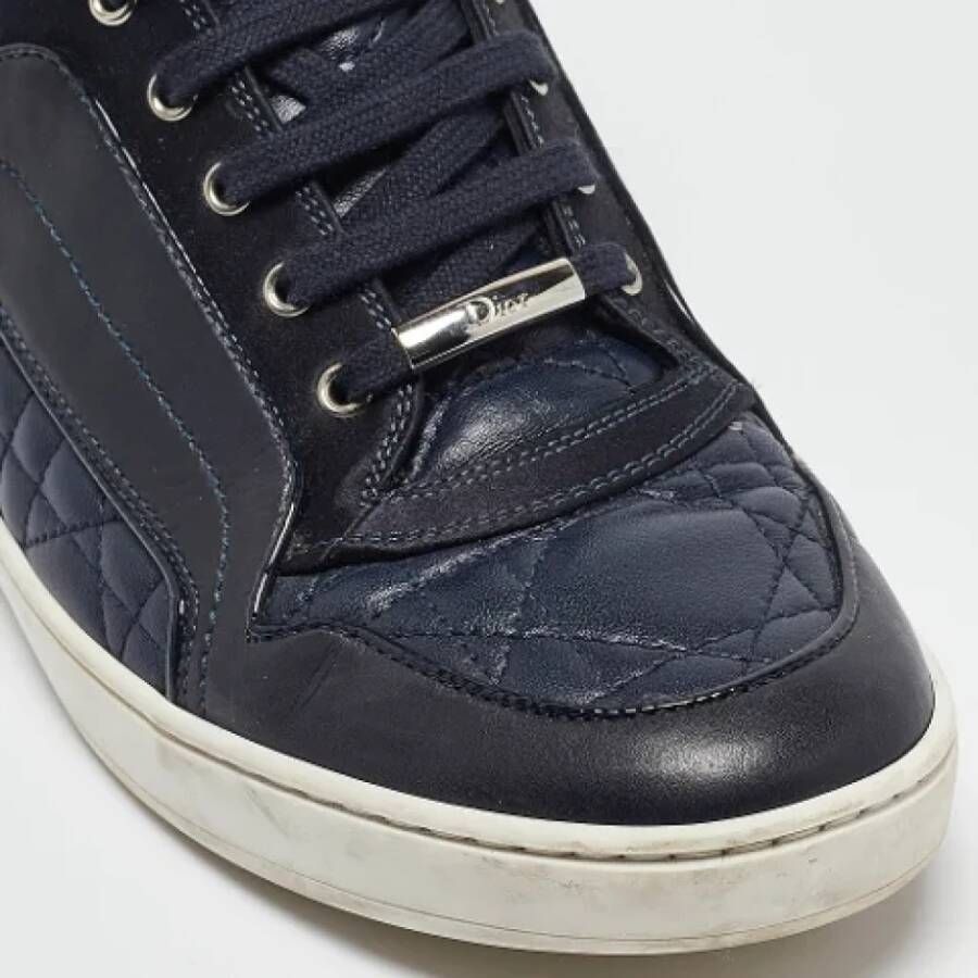 Dior Vintage Pre-owned Leather sneakers Blue Dames