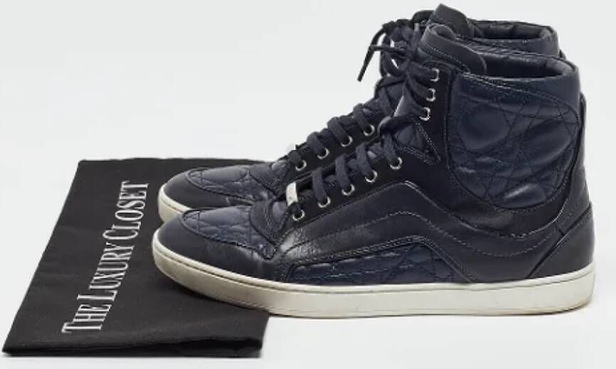 Dior Vintage Pre-owned Leather sneakers Blue Dames