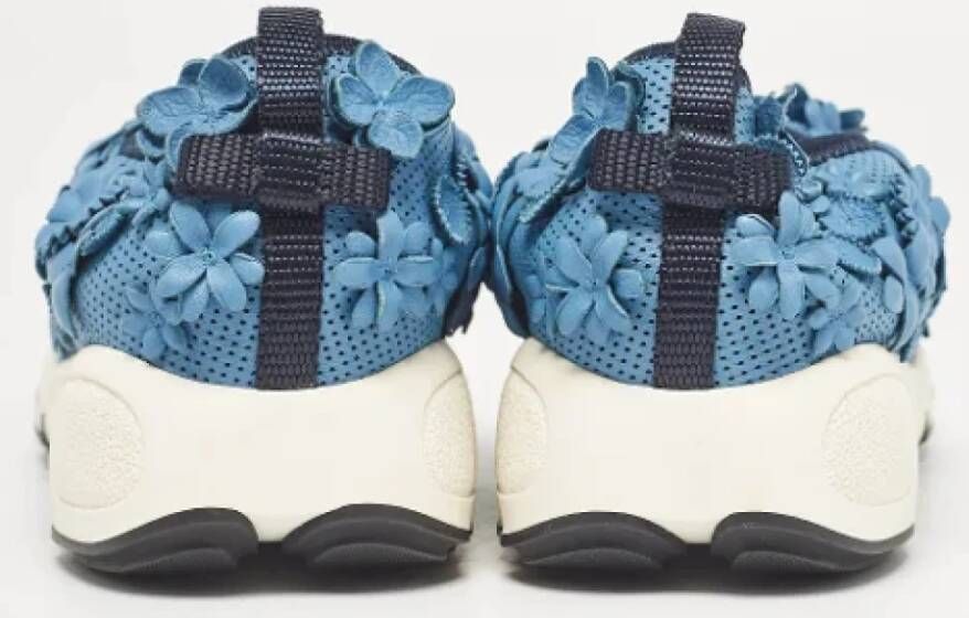 Dior Vintage Pre-owned Leather sneakers Blue Dames