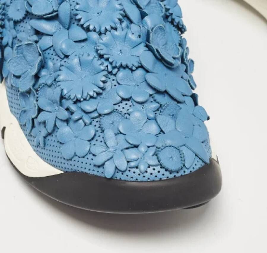 Dior Vintage Pre-owned Leather sneakers Blue Dames