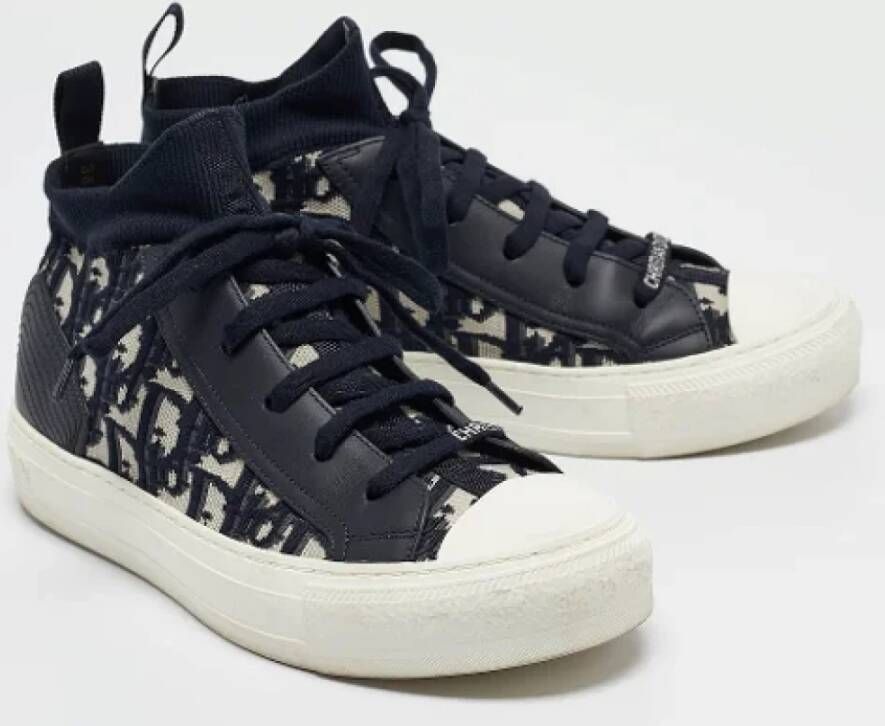 Dior Vintage Pre-owned Leather sneakers Blue Dames