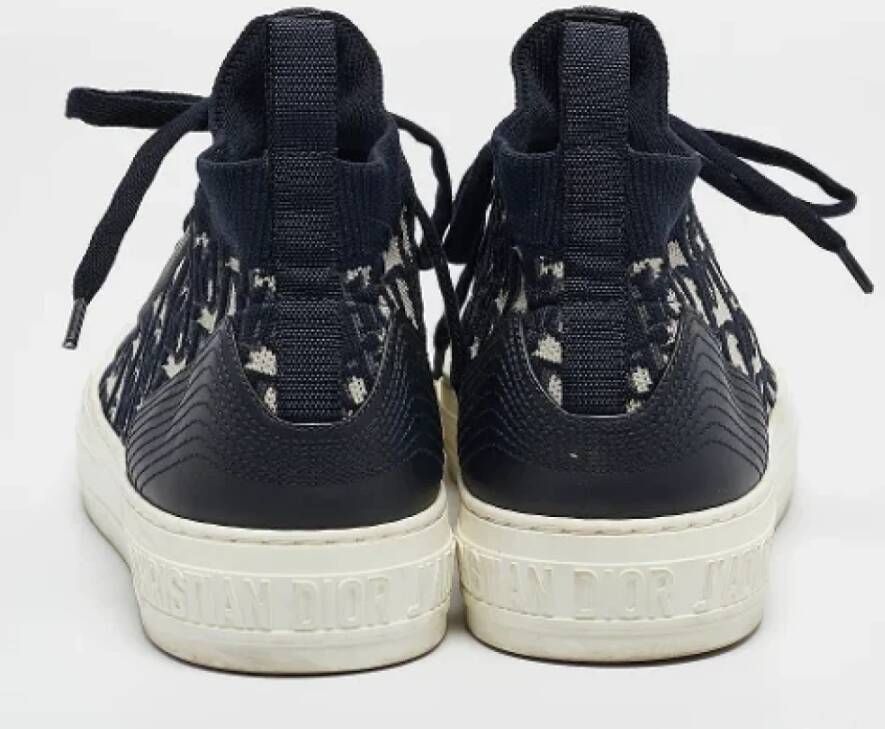 Dior Vintage Pre-owned Leather sneakers Blue Dames
