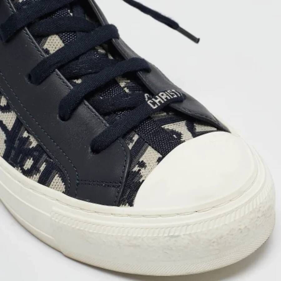 Dior Vintage Pre-owned Leather sneakers Blue Dames