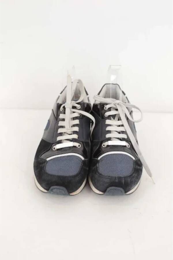 Dior Vintage Pre-owned Leather sneakers Blue Dames