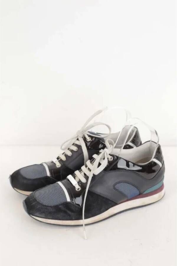 Dior Vintage Pre-owned Leather sneakers Blue Dames