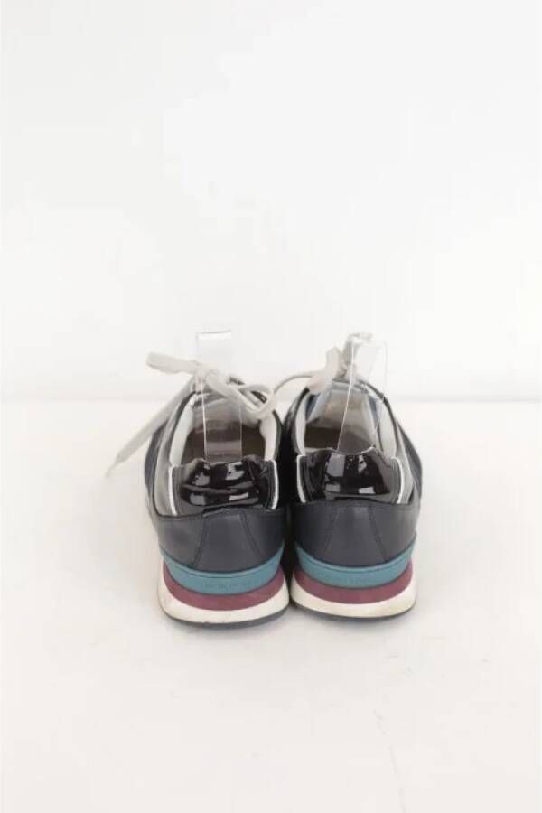 Dior Vintage Pre-owned Leather sneakers Blue Dames