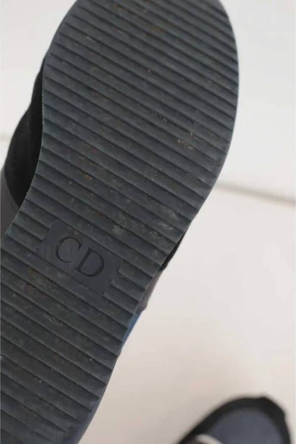 Dior Vintage Pre-owned Leather sneakers Blue Dames
