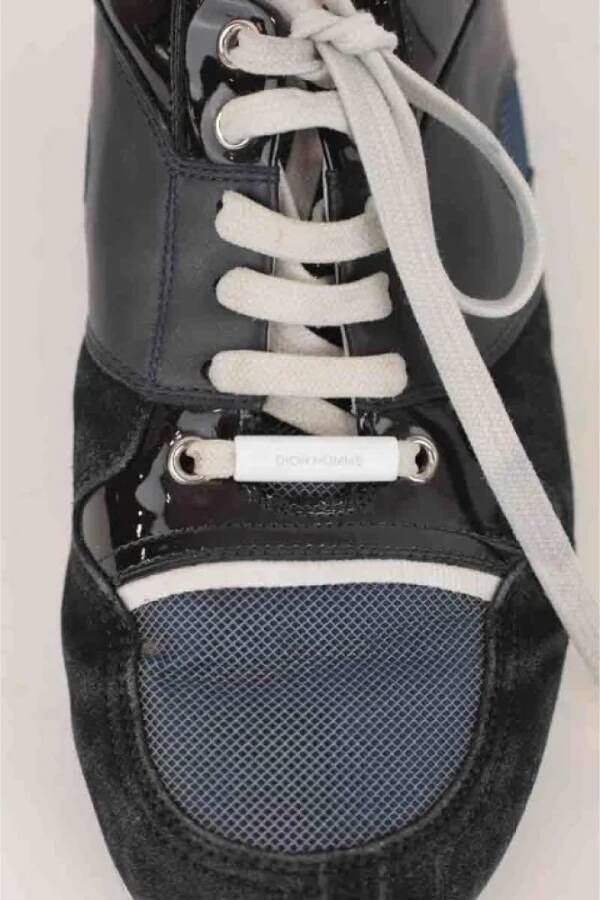 Dior Vintage Pre-owned Leather sneakers Blue Dames