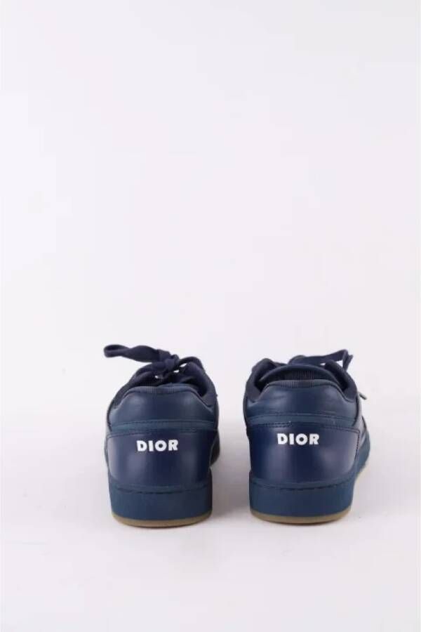 Dior Vintage Pre-owned Leather sneakers Blue Dames