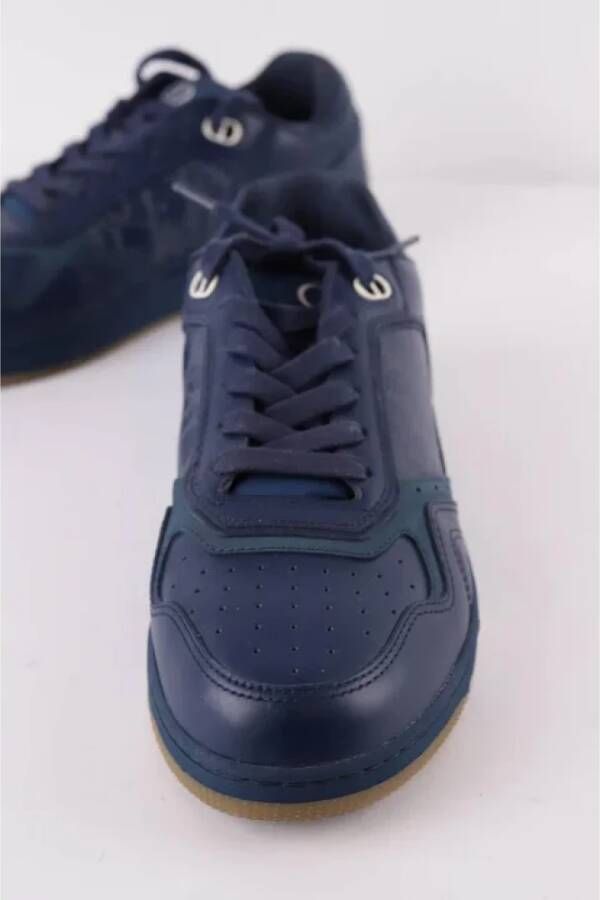 Dior Vintage Pre-owned Leather sneakers Blue Dames