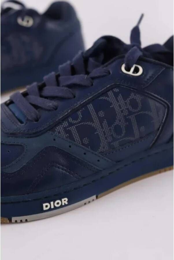 Dior Vintage Pre-owned Leather sneakers Blue Dames