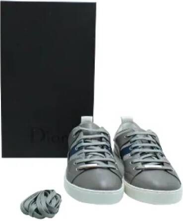 Dior Vintage Pre-owned Leather sneakers Gray Dames