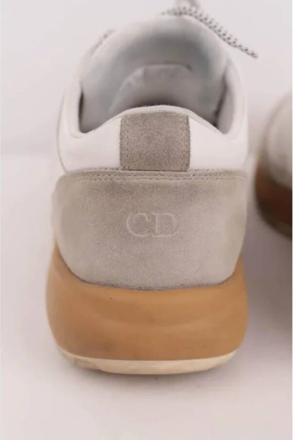 Dior Vintage Pre-owned Leather sneakers Gray Heren