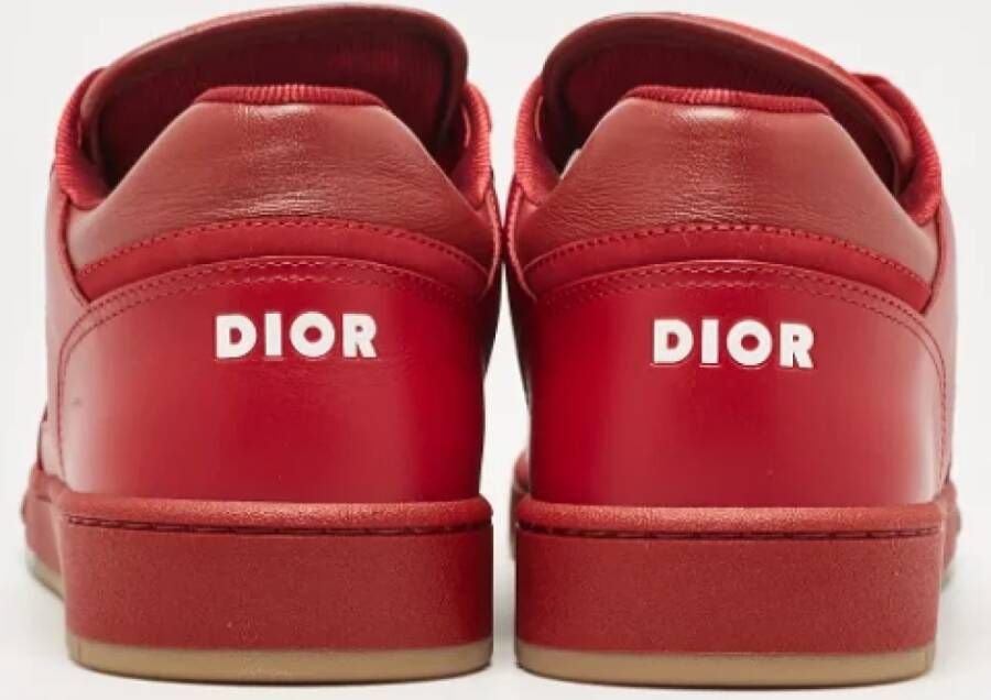 Dior Vintage Pre-owned Leather sneakers Red Heren