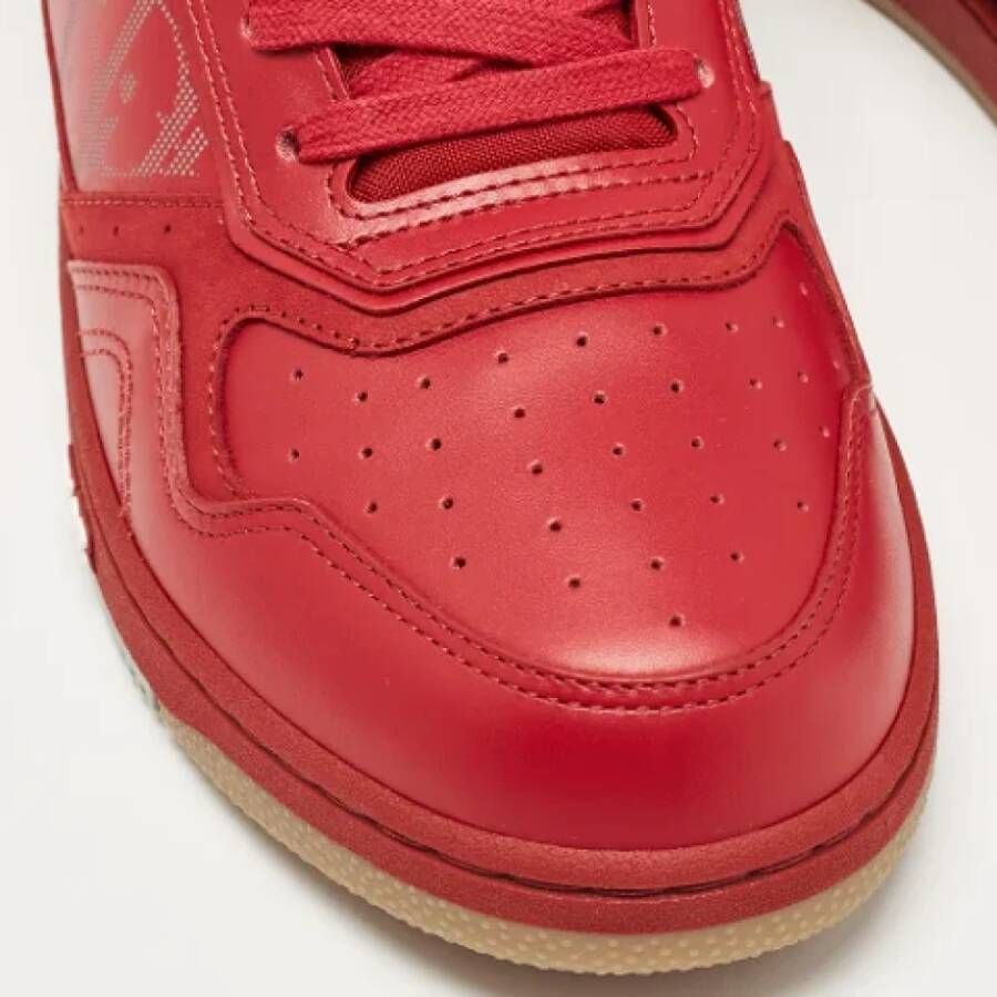 Dior Vintage Pre-owned Leather sneakers Red Heren