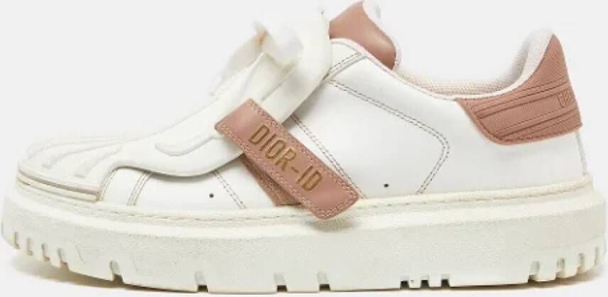 Dior Vintage Pre-owned Leather sneakers White Dames