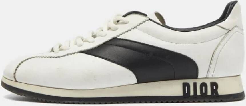 Dior Vintage Pre-owned Leather sneakers White Dames
