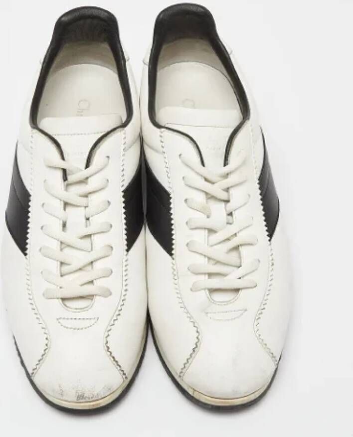 Dior Vintage Pre-owned Leather sneakers White Dames