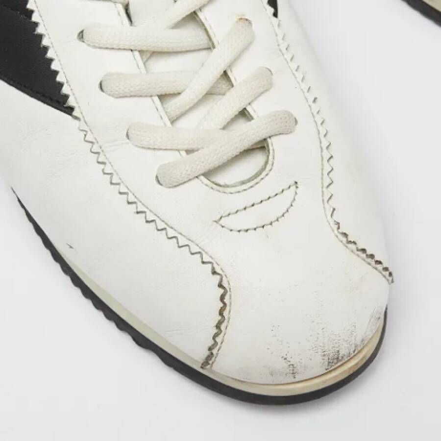 Dior Vintage Pre-owned Leather sneakers White Dames