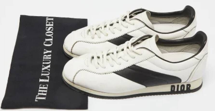 Dior Vintage Pre-owned Leather sneakers White Dames