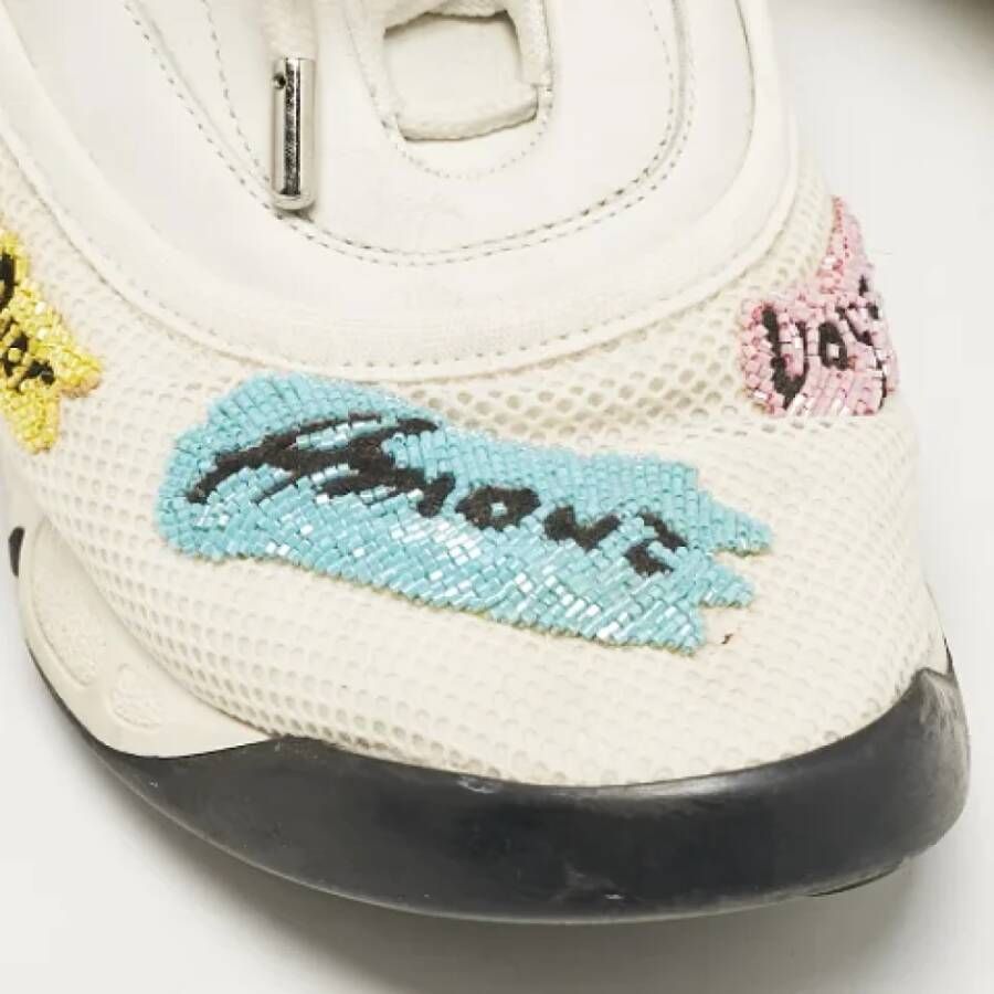 Dior Vintage Pre-owned Leather sneakers White Dames