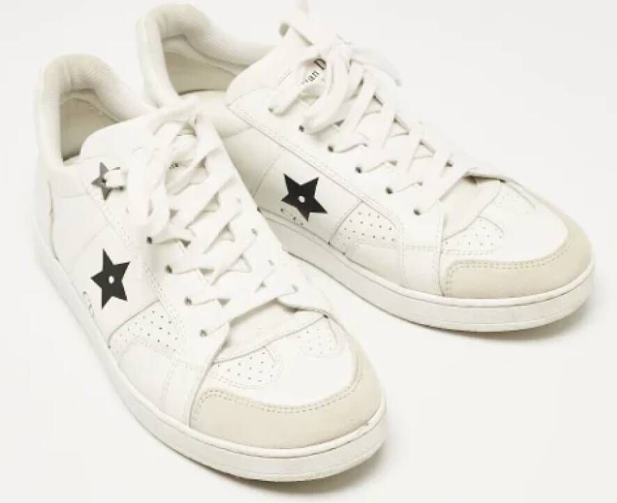 Dior Vintage Pre-owned Leather sneakers White Dames