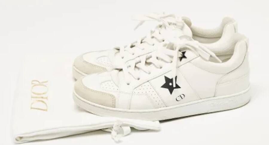 Dior Vintage Pre-owned Leather sneakers White Dames