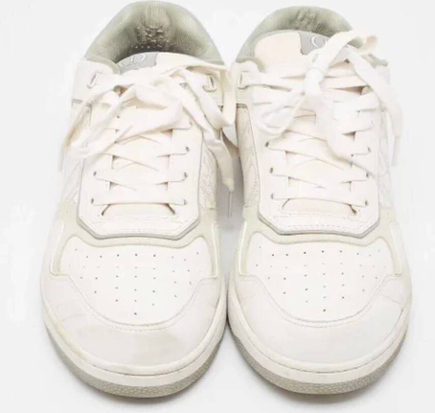 Dior Vintage Pre-owned Leather sneakers White Heren