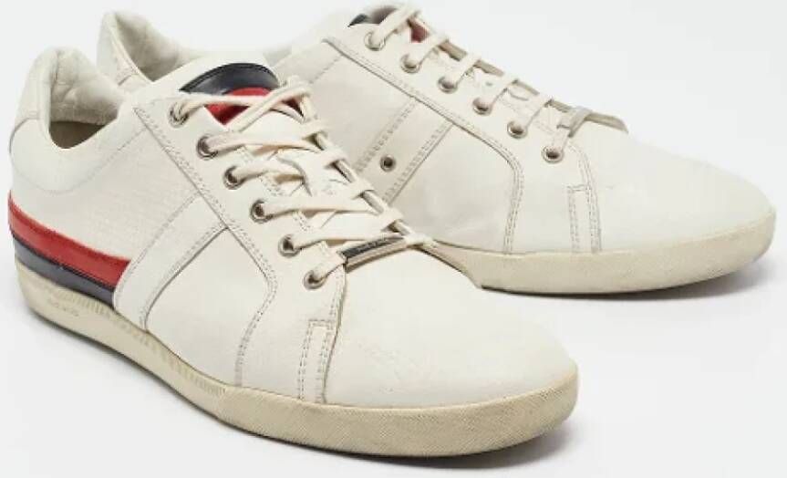 Dior Vintage Pre-owned Leather sneakers White Heren