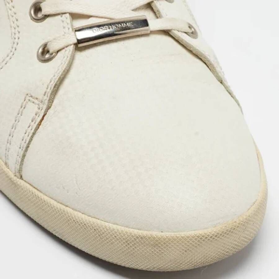 Dior Vintage Pre-owned Leather sneakers White Heren