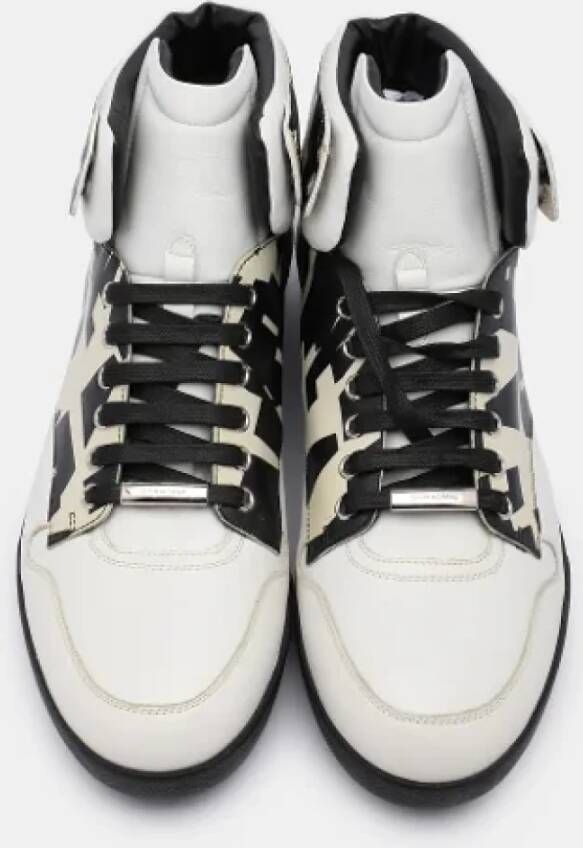 Dior Vintage Pre-owned Leather sneakers White Heren
