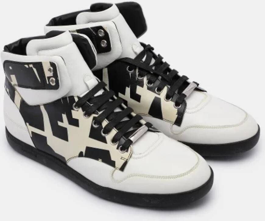 Dior Vintage Pre-owned Leather sneakers White Heren