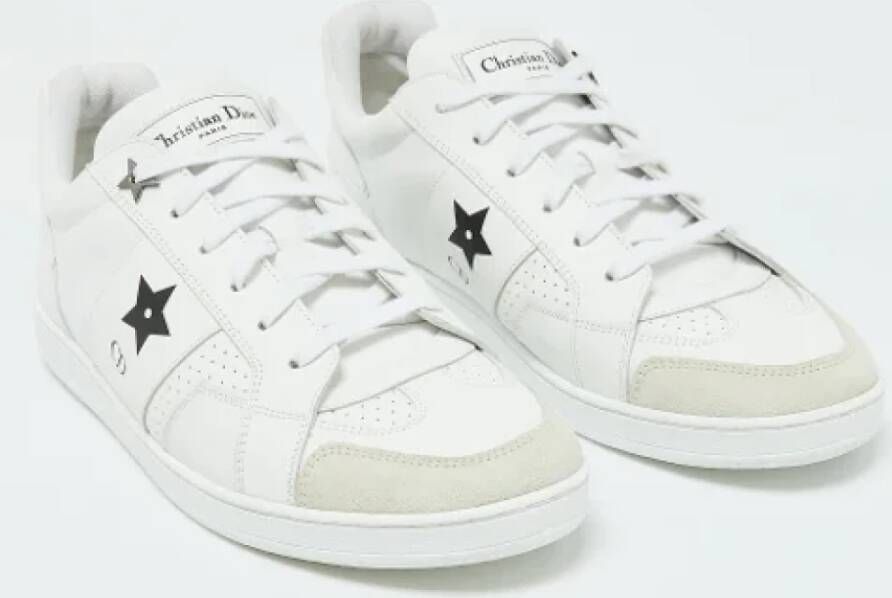 Dior Vintage Pre-owned Leather sneakers White Heren