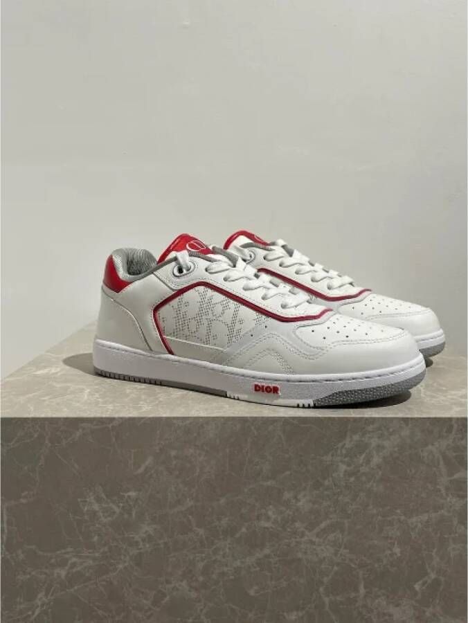 Dior Vintage Pre-owned Leather sneakers White Heren